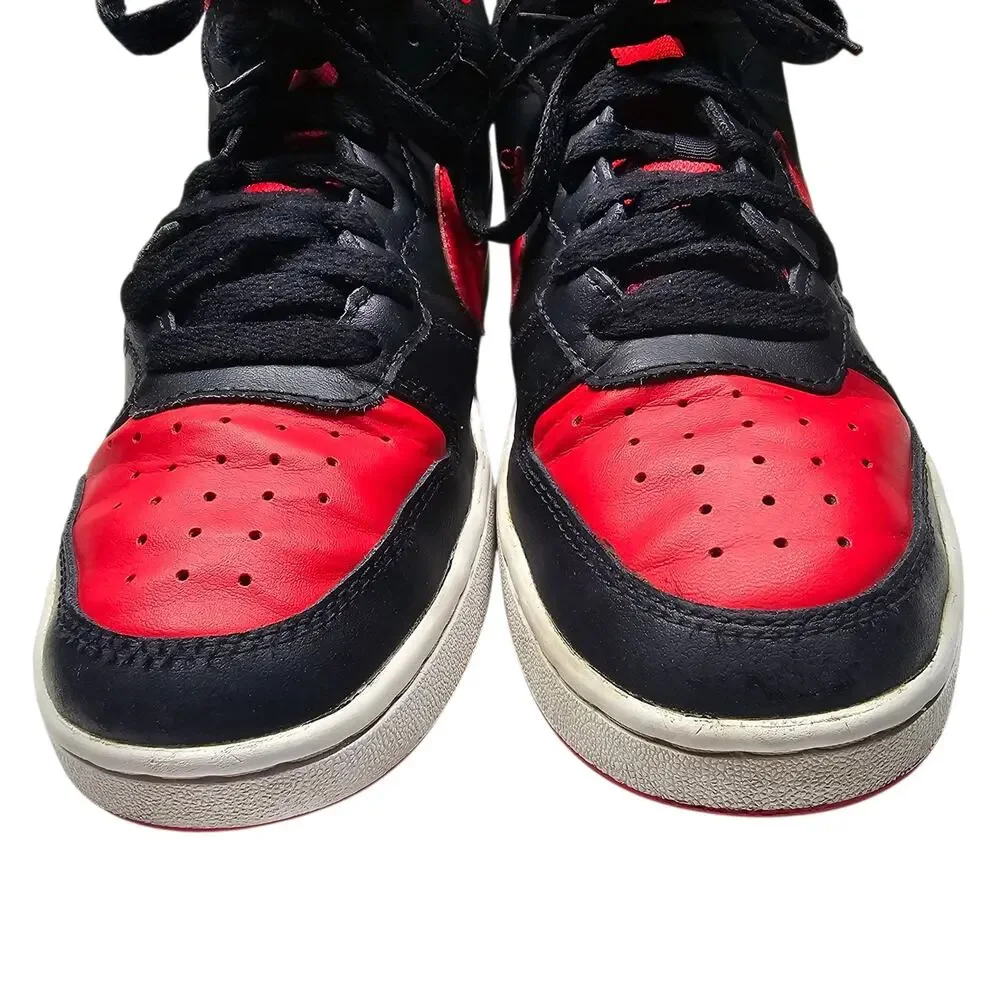 Nike Court Borough Mid 2 Big Kids' Shoes University Red Black Size 7Y / W 8.5